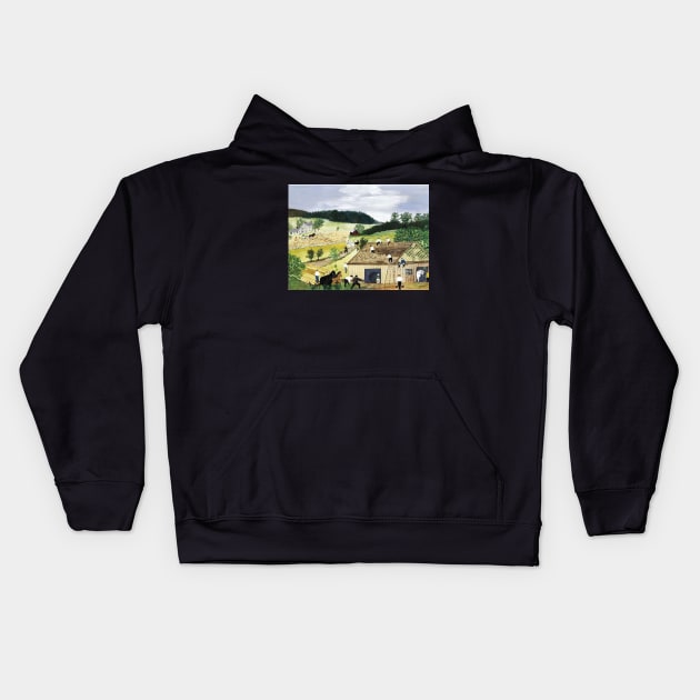 grandma moses Kids Hoodie by QualityArtFirst